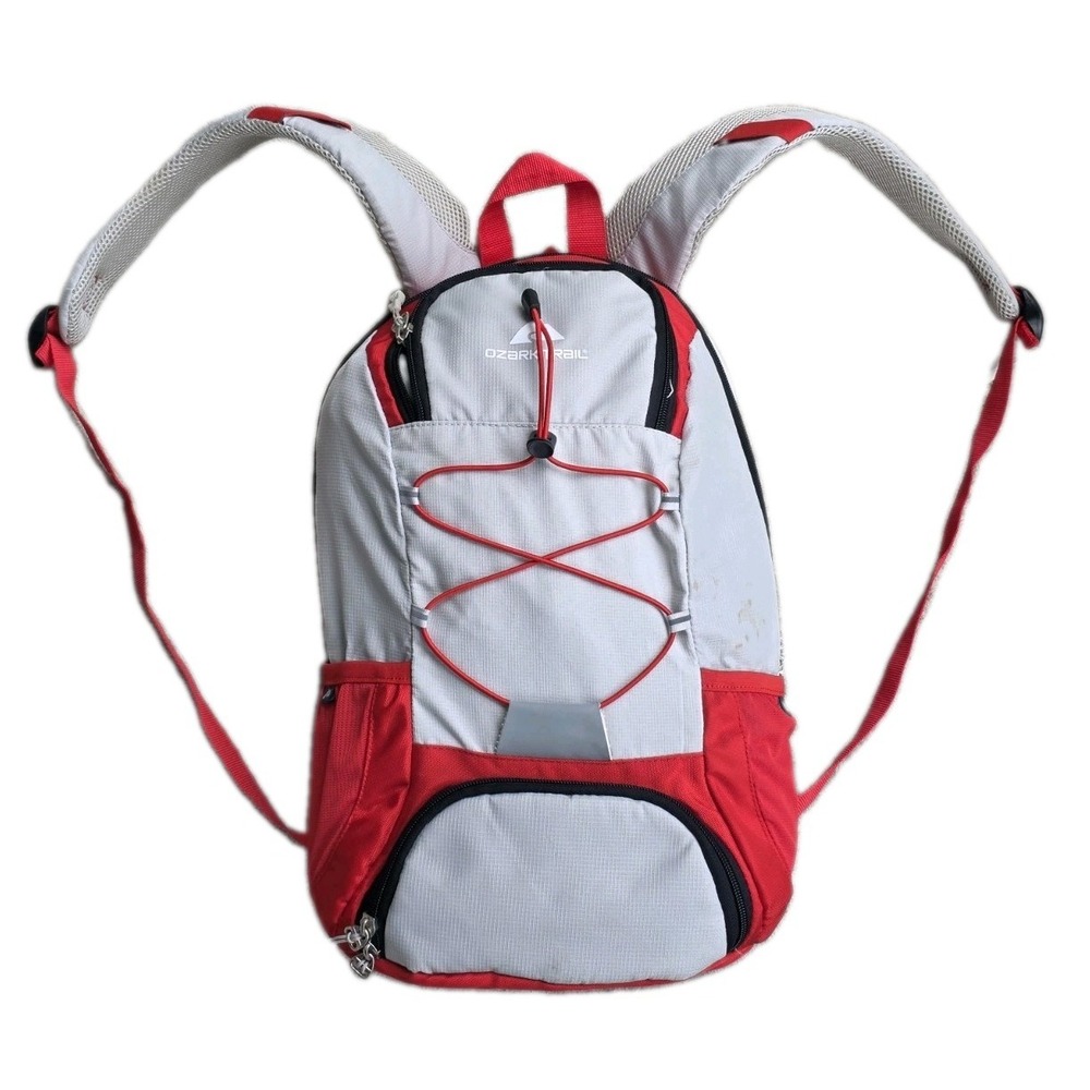 Ozark trail Thomas hollow backpack light gray/red